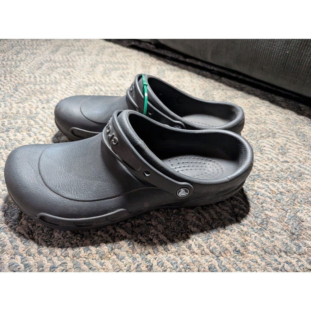 Crocs Bistro Clogs Mens 13 Black Work Shoes Slip Resistant 10075 Professional